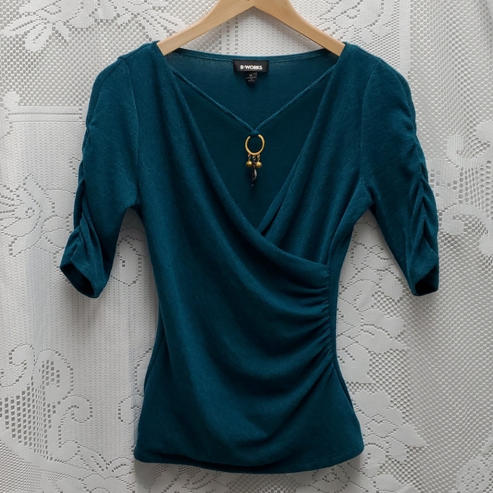 Bworks knit wrap deep v top